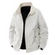 thumbnail image 1 of Blusa y camisa de manga larga con cuello vuelto para hombre, ropa de trabajo a prueba de viento de color sólido de otoño, chaqueta informal de solapa de manga larga para hombre, abrigo de poliéster, 1 of 8