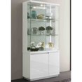 thumbnail image 3 of Whiteline Modern Living Cameron Vitrine High Gloss White, Back mirror and LED light, 2 adjustable shleves, 2 glass doors, 2 self-close doors with 1 shleve in the bottom., 3 of 4