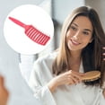 thumbnail image 6 of Unique Bargains 1Pc Wide Curved Vented Hair Brush Detangle Brush for Tangles and Knots Hair Brush for Men and Women Rose Red, 6 of 7
