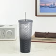 thumbnail image 3 of Mainstays 26 fl oz Ombre Black Reusable Plastic Textured Tumbler, Double-Walled, 3 of 6