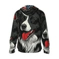 thumbnail image 2 of Goofa Independence Day Collie Printed Women's UPF 50+ Sun Protection Hoodie Jacket Lightweight Long Sleeve Sun Shirt for Women with Pocket Hiking Outdoor-Large, 2 of 9