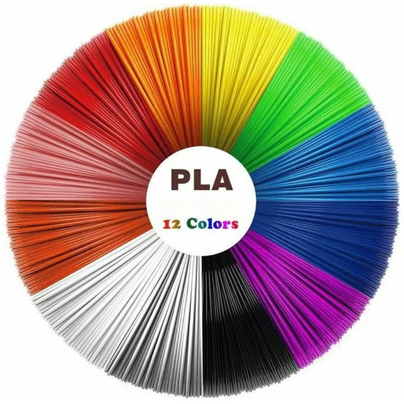 3D pen filament, 3D pen refill random 12 colors (each color 5 meters), 3D pens PLA filament 1.75mm, 3D pens colors for 3D pens, 3D pen colors set for children
