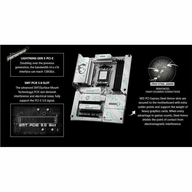 MSI B850 GAMING PLUS WIFI PZ PROJECT ZERO AM5 SATA 6GBs DDR5 Ryzen