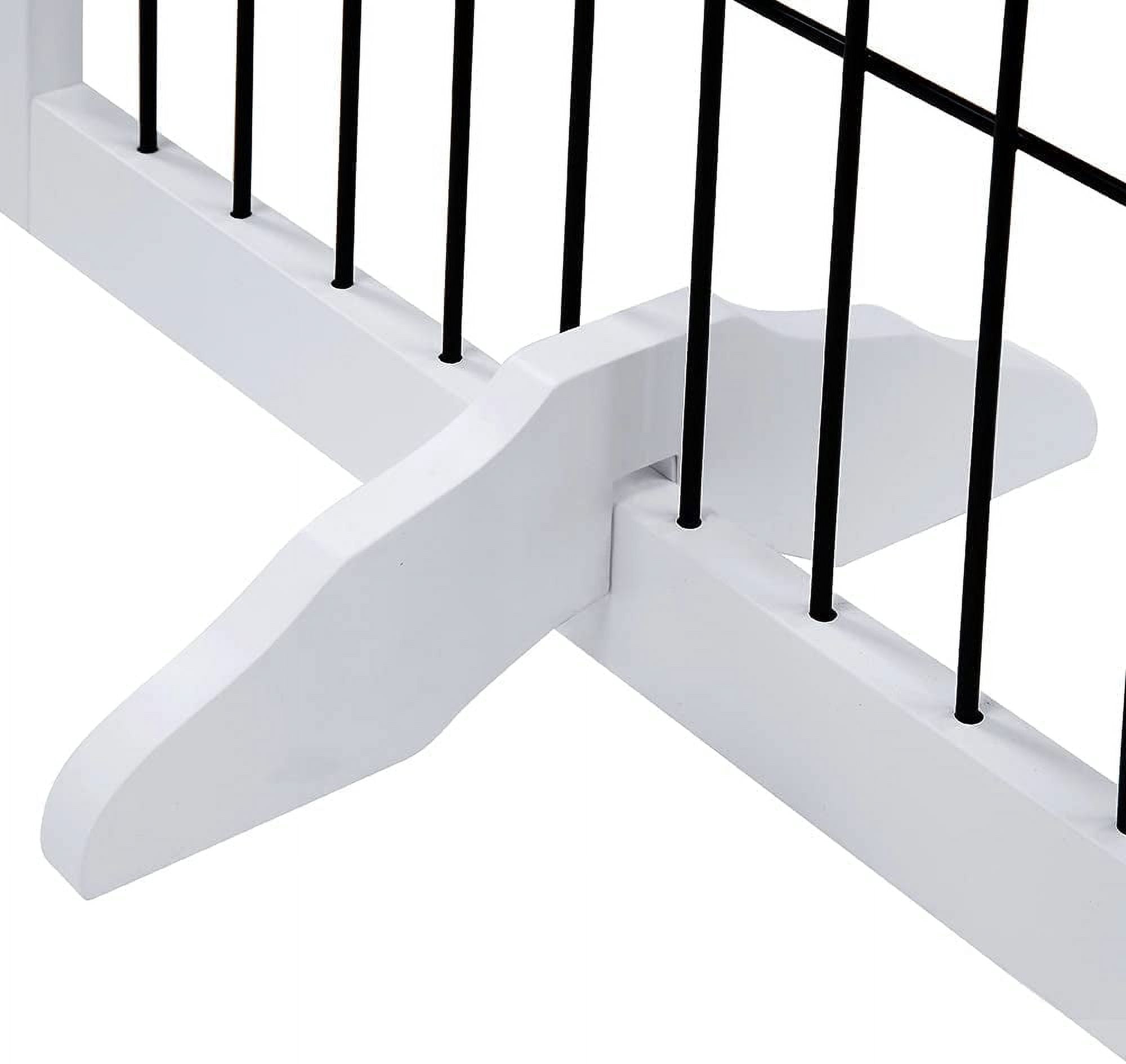 beeNbkks EV1019 6 Panels Pet Gate with Play Pen -  White