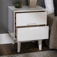 thumbnail image 2 of 2-Drawer Groove Handle Wood Nightstand - White, 2 of 14