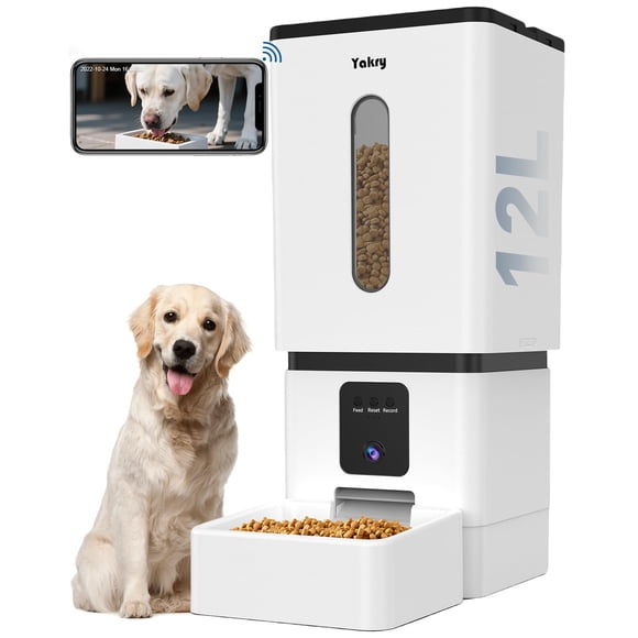 Comedero Automático para Perros Yakry 12L 5G WiFi Control por App Cámara HD