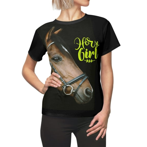 Western Horse Girl Women's AOP Cut & Sew Tee