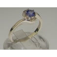 thumbnail image 2 of LBG British Made Real 18k White Gold Natural Tanzanite Womens Promise Ring - 33 size options - Size 6.25, 2 of 5