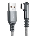 thumbnail image 1 of USB C Cable 10FT Right Angle, ROFAY 3.1A USB Type C Charger Cable Fast Charging Compatible with iPhone 16 Pro Max 15 Plus, Galaxy S25 Ultra S24, iPad Pro, MacBook Air (Gray), 1 of 6