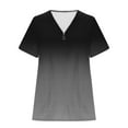 thumbnail image 3 of Plebaso Women's Tunic Tops Wear Leggings Half Zipper V Neck Short Sleeve Shirts Summer Casual Loose Blouses, 3 of 5