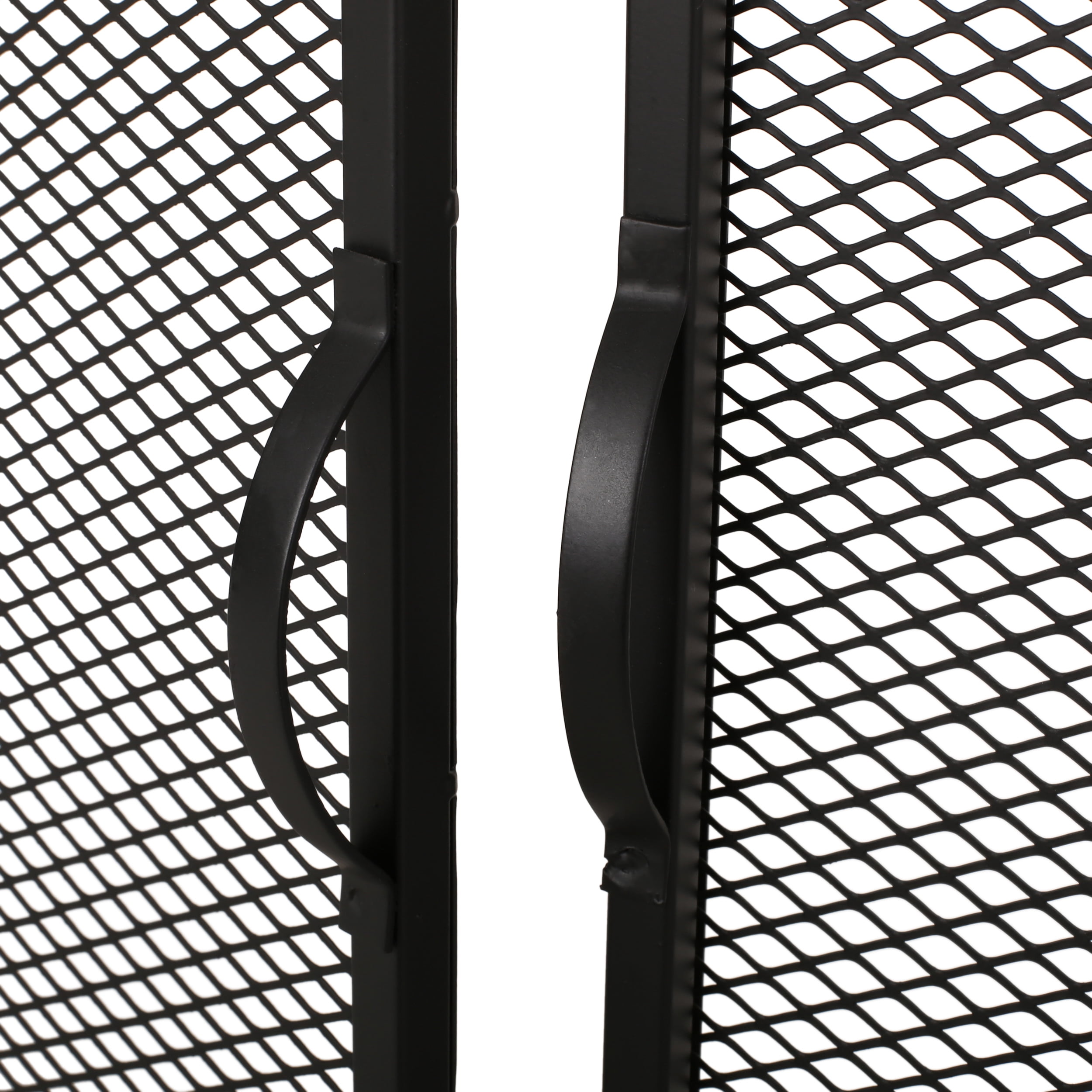 Noble House Cartwright Iron Fireplace Screen, Matte Black