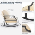 thumbnail image 3 of YODOLLA Outdoor Patio Conversation Set, Beige All-Weather Wicker Furniture Set with Rocking Chair for Porch or Garden, 3 of 9