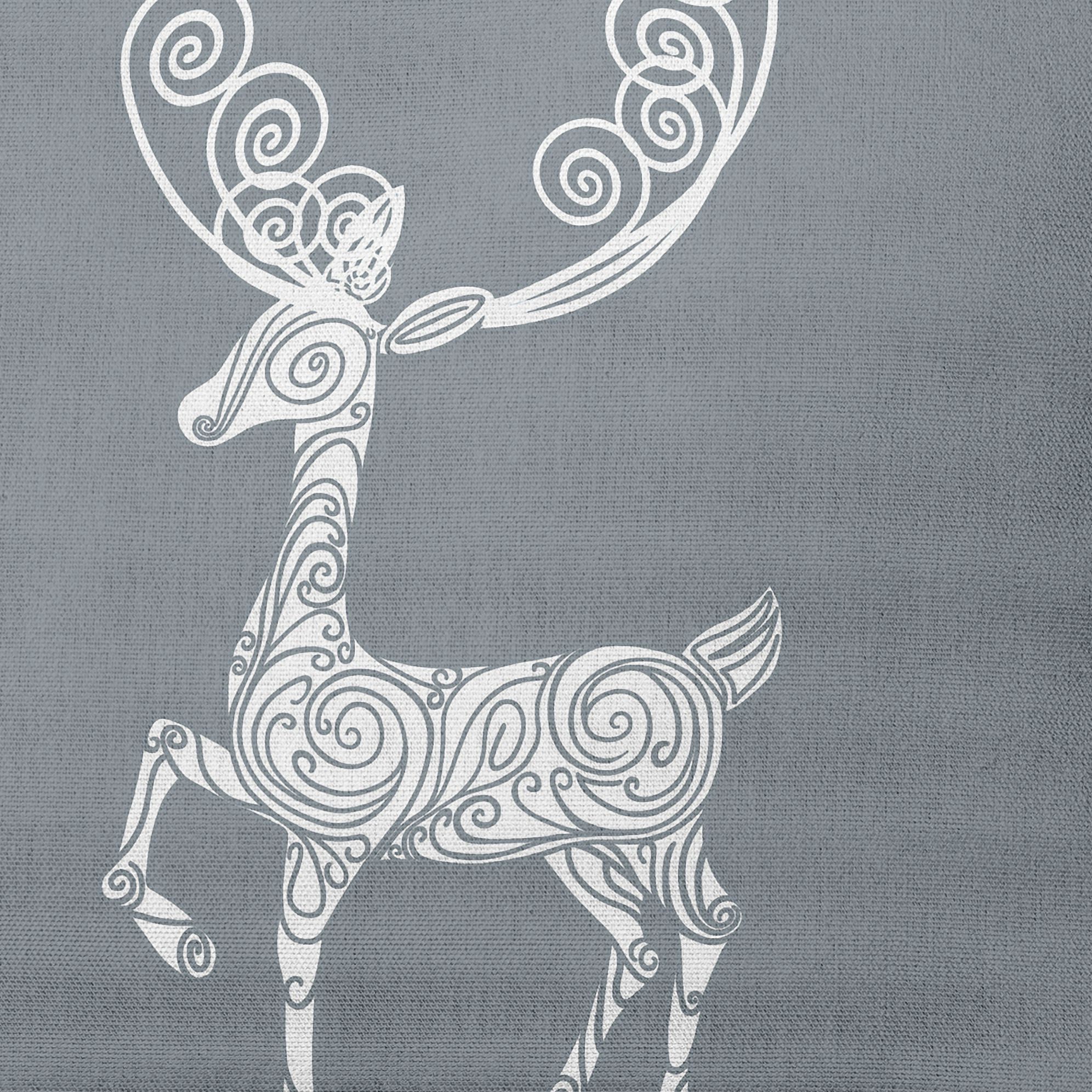 20" x 20" Simply Daisy Fancy Holiday Reindeer Polyester Accent Pillow, Dusty Grey (1 Count)