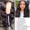 thumbnail image 4 of Body Wave Lace Front Wigs Human Hair 4x4 HD Transparent Lace Closure Wigs Brazilian Human Hair Wigs for Black Women Pre Plucked Glueless Wet and Wavy Wig 150 Density Natural 22 inch, 4 of 7