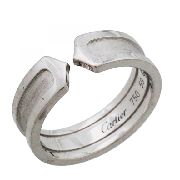 Pre-Owned Cartier Ring 2C 18KWG White Gold #59 Men's