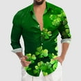 thumbnail image 2 of PMUYBHF Male St. Patricks Day Male St. Patricks's Day Long Sleeve Shirt Autumn Casual 3D Printing Hawaii Long Sleeve Shirts Tops GN9 M, 2 of 4