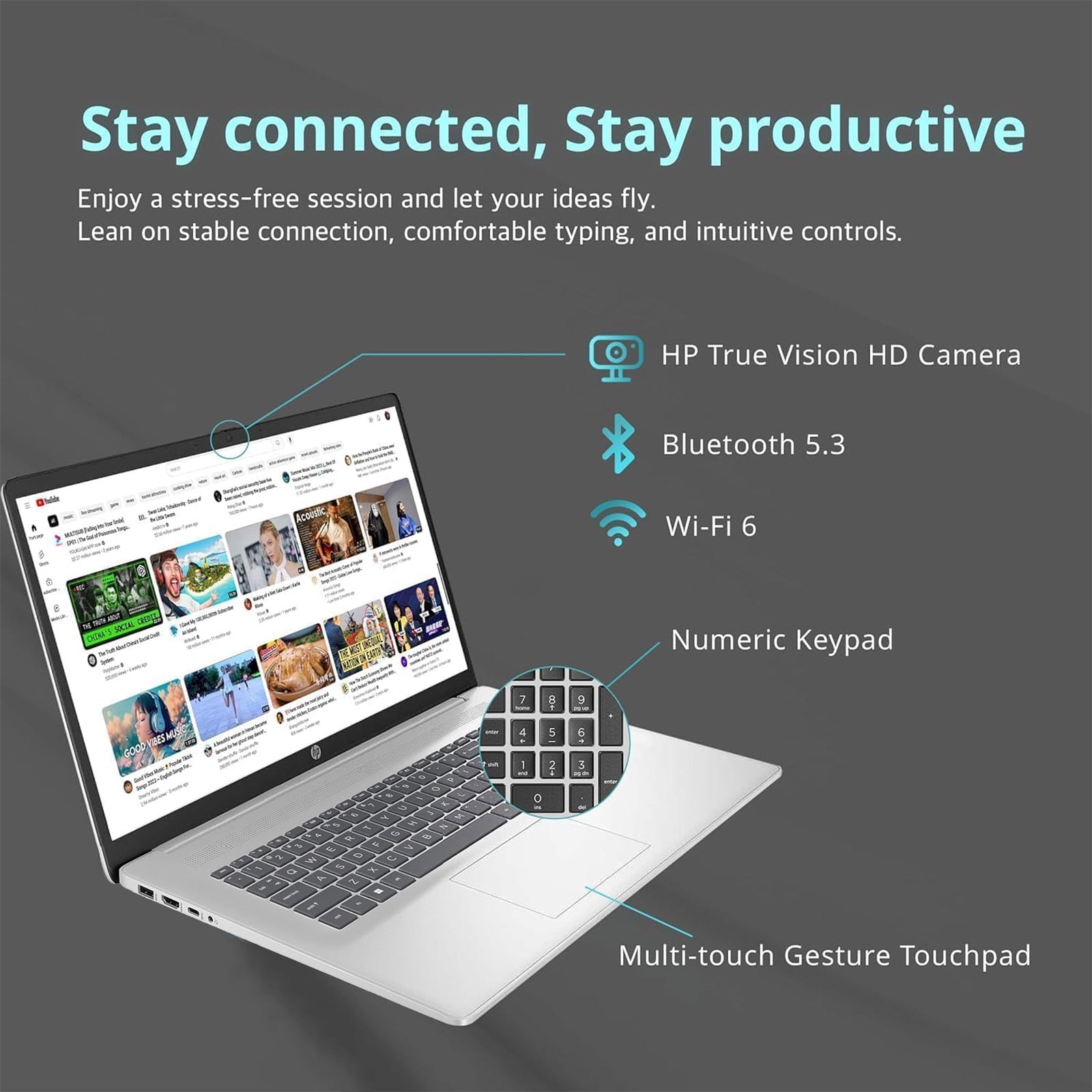HP 17inch Laptop Touchscreen -AMD Ryzen 5 7430U Beat i7-1355U -32GB RAM -1TB SSD -Windows 11 - AI Copilot Key -2025 Portatil HP Computadora Laptop -Business School College