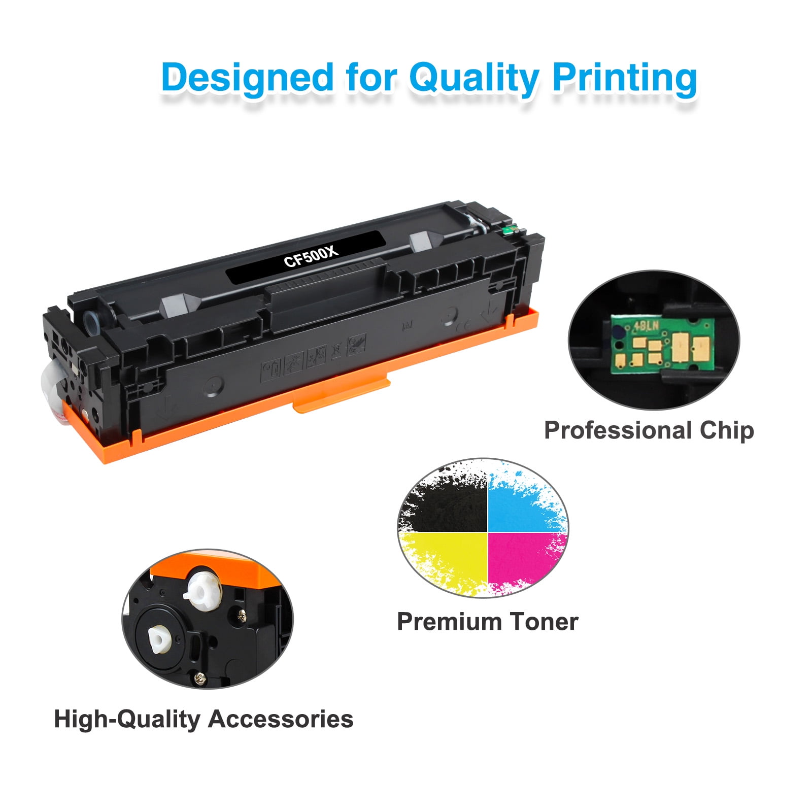 202X Toner Cartridge Compatible for 202X 202A CF500X CF500A for Color Laserjet Pro MFP M281fdw M281cdw M254dw M281fdn M254 M281 Printer Ink (Black Cyan Yellow Magenta, 4-Pack)