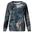 thumbnail image 6 of Bibifish Womens Tie Dye Sweatshirt Printed Crewneck Long Sleeve Pullover Casual Loose Fit Spring Fall Comfortable Pullover Tops For Ladies, 6 of 6