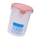 thumbnail image 2 of Recipiente hermético de plástico apilable para almacenar alimentos secos y cereales, de 1000 ml, para organizar la cocina, color rosa, 2 of 12