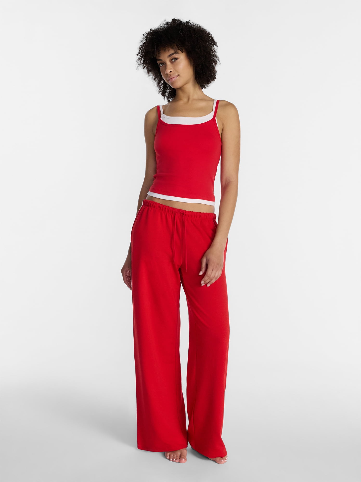 No Boundaries Sleepwear Double Cami, Women’s and Women’s Plus XXS-3X