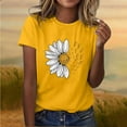 thumbnail image 5 of Otvok Women'S Fashion Casual Loose-Fit T-Shirt with Daisy Print Round Neck Short Sleeve Tops Plus Size Blouses, 5 of 6