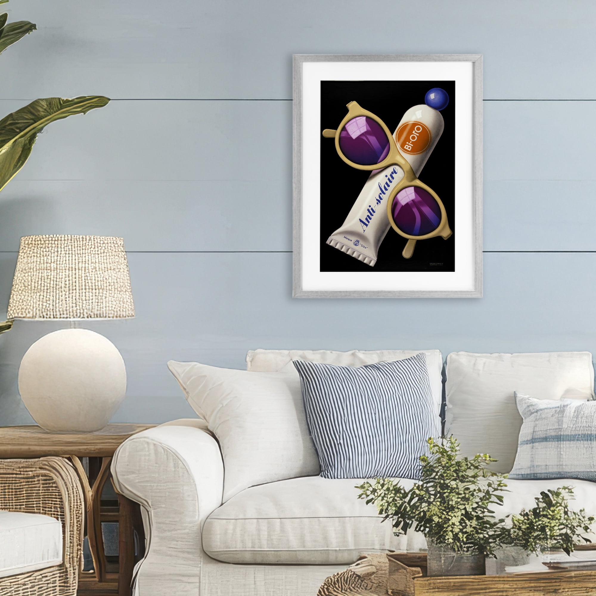 Stupell Industries Sunblock & Sunglasses Gray Framed Print Under Glass, design by Print Collection