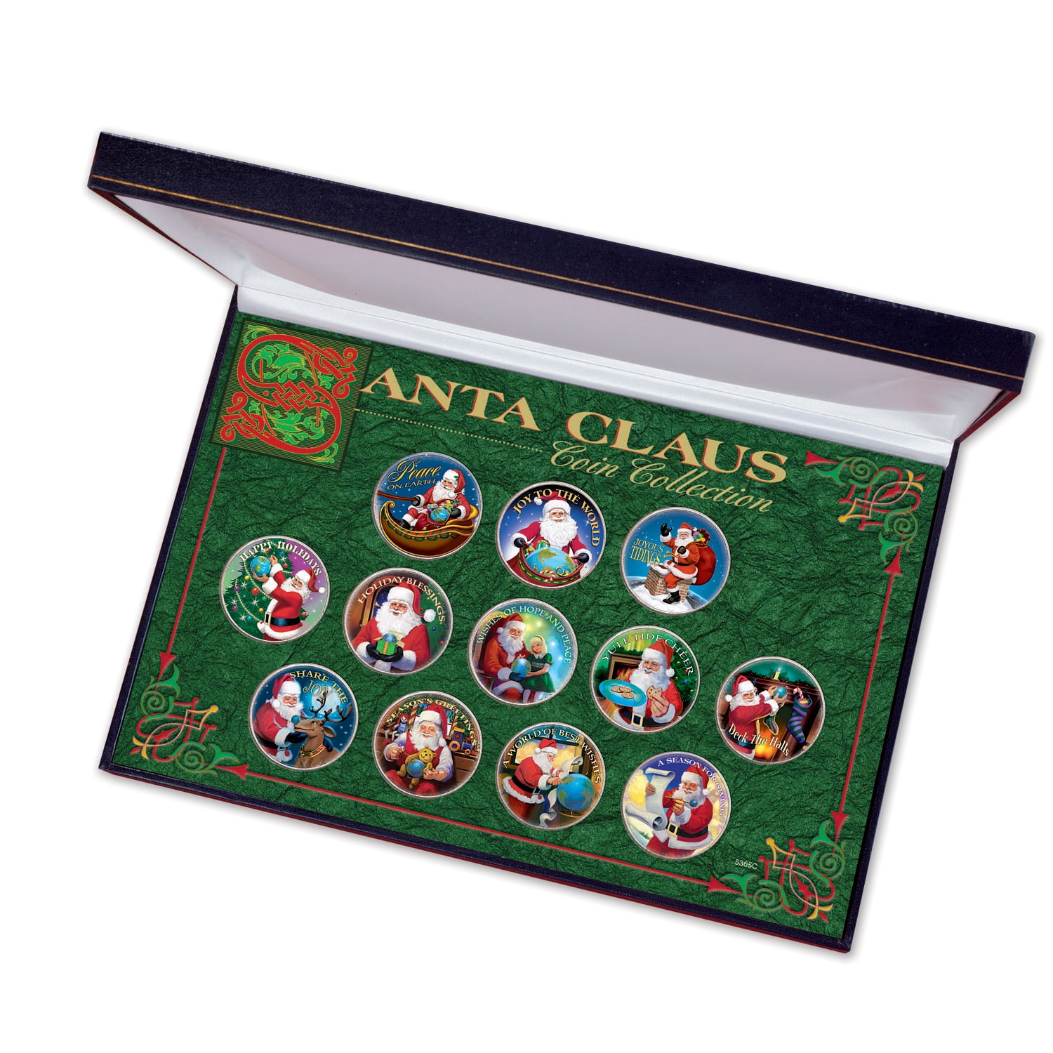 Santa Claus Gold-Layered JFK Half Dollar Coin Collection Set