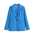 thumbnail image 4 of HH TRAF Blazer de manga larga con solapa versátil y sólido a la moda para mujer, chaqueta elegante de un botón para uso diario en la calle, de dos colores, 4 of 4