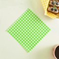 thumbnail image 4 of 100pcs Deli Paper Sheets, Premium Food Basket Liners, Grease Resistant Wax Paper Sheets for Food, Classic Checkered Sandwich Wrapping Paper for Party, Festival and Outdoors, 7x7"(Green), 4 of 9