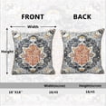 thumbnail image 5 of Boho Style with Floral Pillow Cover Bohemian Gray Orange Decorative Pillow Cases Linen Square Cushion Cover for Home Bedroom Livingroom Sofa Couch 18x18 Inch (Set of 2), 5 of 6