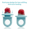 thumbnail image 4 of Frida Baby Push Pop Feeder, Baby Fruit Feeder, Baby Fruit Food Feeder to Safely Introduce New Foods, Fresh + Frozen Food Silicone Feeder for Babies, BPA Free, Dishwasher Safe | 3 Count, Blue, 4 of 5