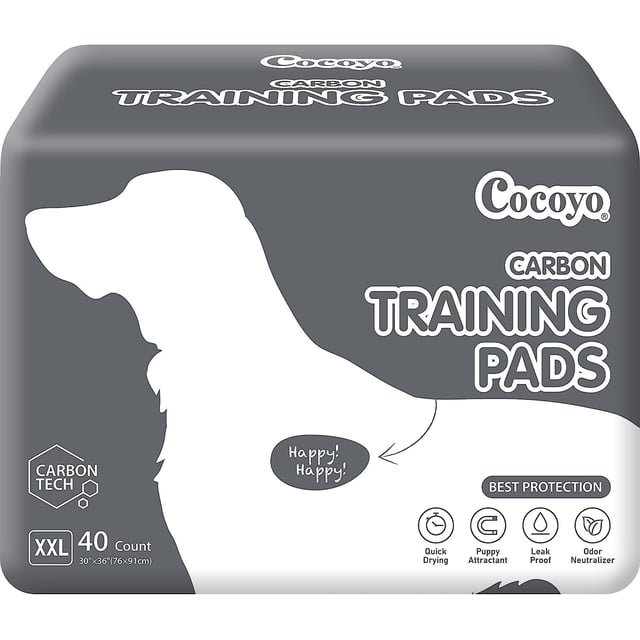 Almohadillas de adiestramiento para perros COCOYO extra grandes con absorción de carbono, 40 unidades