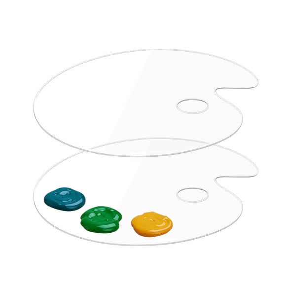 Acrylic Paint Palette, 2Pcs Clear Watercolor Palette Large Easy Clean Acrylic Painting Supplies With Thumb Hole For Oil and Water Color Paints