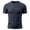 PJ120_Navy, variant on Mens Ice Silk Shirts Crew Neck Short Sleeve Fitted Tshirts Breathable Mesh Solid Color Pullovers Black L