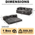 thumbnail image 6 of CARZZI LIFE 79" Convertible Sofa Bed with Pillows, Corduroy Folding Sleeper Sofa with Fixed-Shape Frame, Boneless Couch for Living Room Bedroom, Floor Sofa Lounge No Assembly Required (Grey), 6 of 9