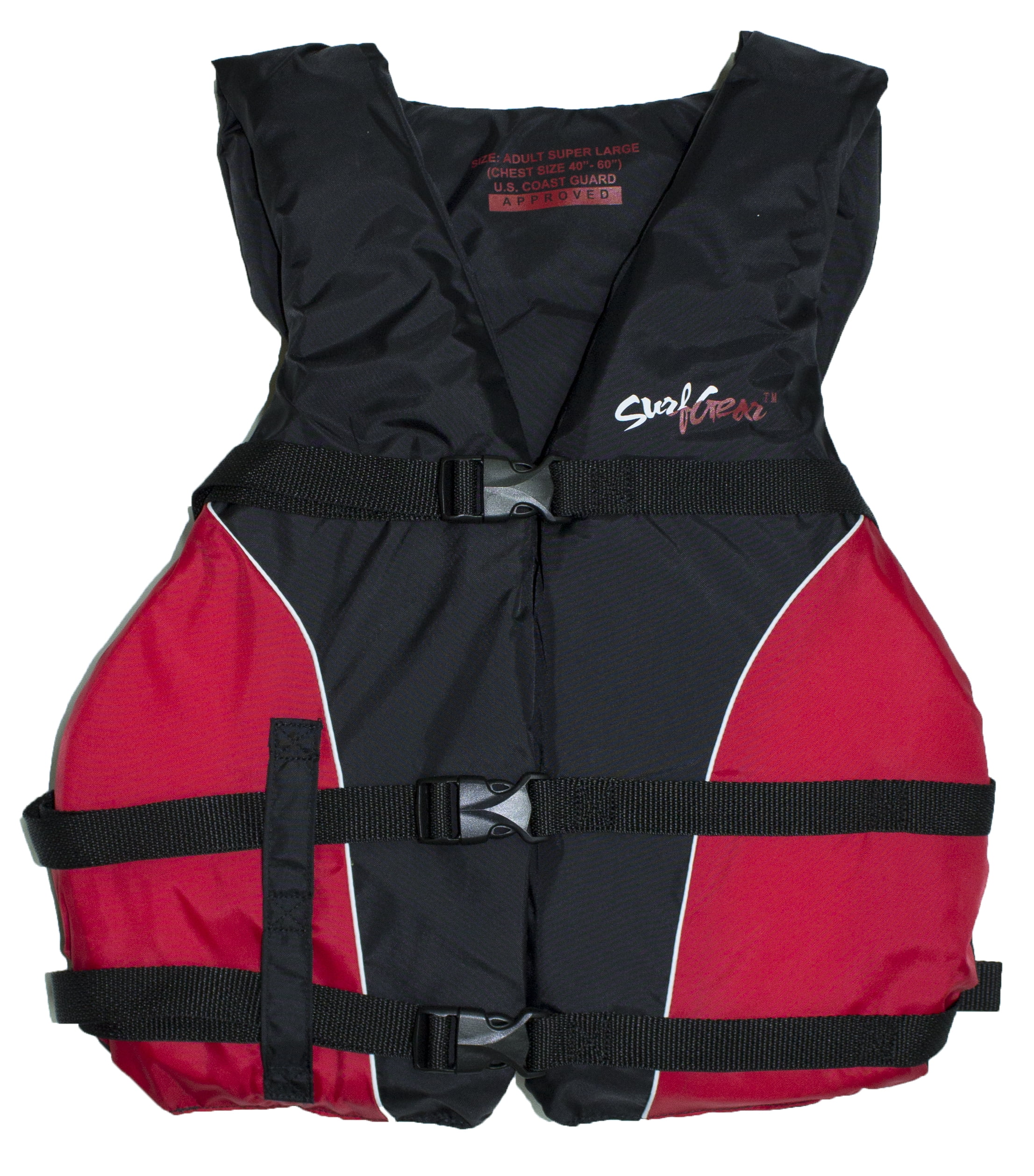 Surf Gear US Coast Guard Approved Adult Life Vest (Red)