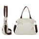 thumbnail image 4 of Bolsa de lona de gran capacidad, reutilizable, evita la deformación, bolsa de compras de tela de color blanco cremoso, 4 of 13