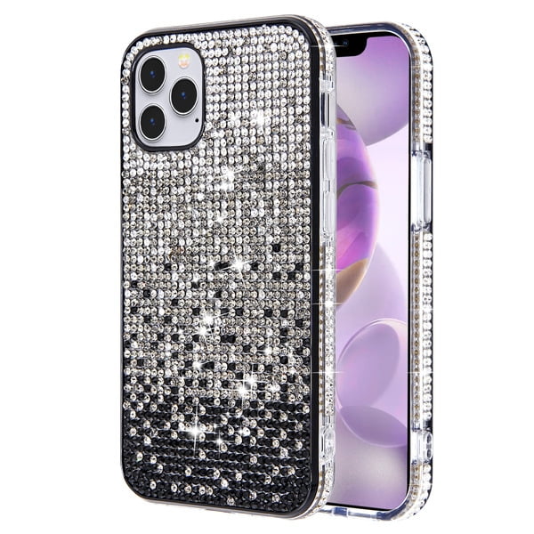 For iPhone 12 Pro Max Bling Crystal Diamonds Rhinestone Stones Hard Case Cover 