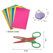 Incraftables Decorative Edge Craft Pattern Scissors 6pcs W/ Paper Hole Punches 10pcs & Craft Papers