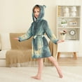 thumbnail image 4 of FORMRS Niños Bathrobe Unisex Hooded Robe Soft Plush Pajamas Sleepwear, Size 4-6T, Night Forest Scene, 4 of 7