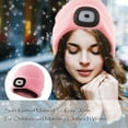 thumbnail image 5 of Morttic LED Beanie Hat with Light, Rechargeable Headlamp Cap, Unisex Winter Warm Knitted Hats, Headlight Flashlight for Running Hiking Camping,Tech Gifts for Men Women (Pink), 5 of 8