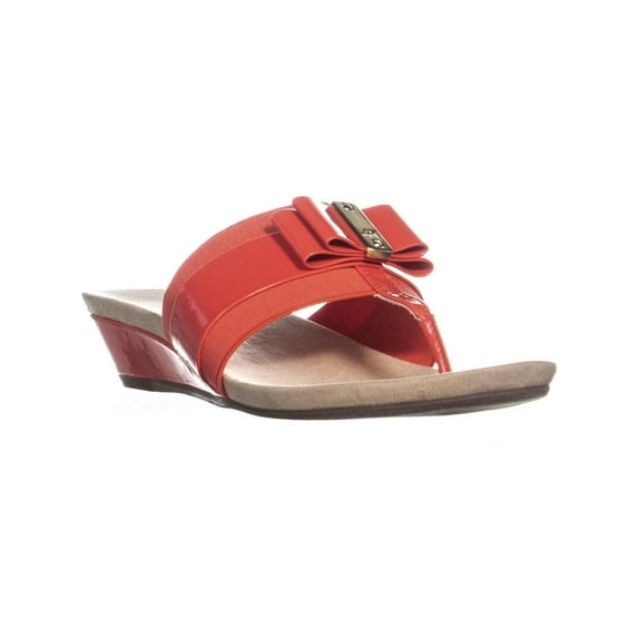 Womens Anne Klein Imperial Wedge Slide Slip On Sandals, Medium Orange/Medium Orange, 9.5 US