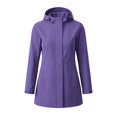 thumbnail image 4 of Smsaxvxz Womens Rain Jackets Fall Fashion Solid Zip Up Waterproof Windbreaker Coat Casual Mid Tops with Pockets Purple L, 4 of 6