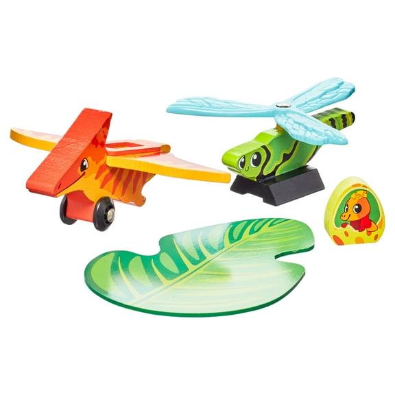 KidKraft Adventure Tracks™: Dino World Prehistoric Pals: Plane Vehicle Playset (4 Pieces)