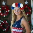 thumbnail image 4 of USA Independence Day Flower Headband Holiday Party Dance Party Headband With High End Feel Simulated Three Dimensional Rose Ring Headband, 4 of 6