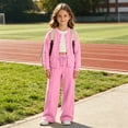 thumbnail image 6 of Kiijoy Girls Wide Leg Sweatpants Casual High Waist Active Pants Joggers, Pink, Sizes 5-16, 6 of 6