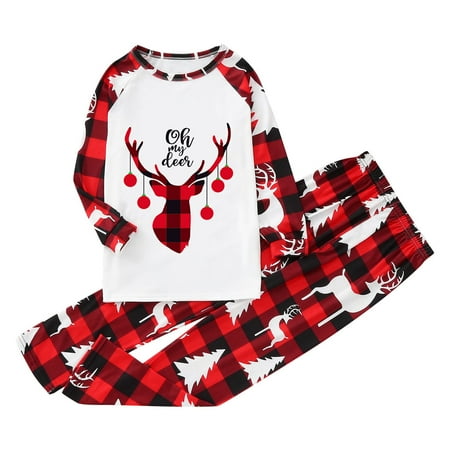 

Youmylove Kids Christmas Family Clothes Matching Cute Prints Sets Long Sleeve Tops Pants Set Nightwear