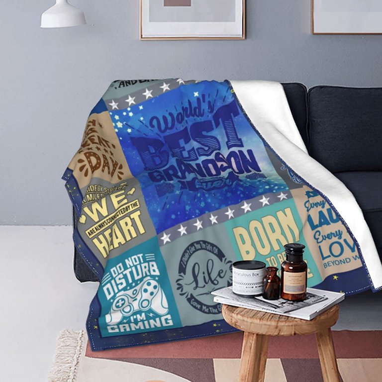 Soft Fleece Blanket For Grandma - 60x50 Inch Christmas Or Birthday Gift From Grandkids