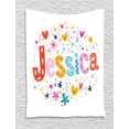 thumbnail image 1 of Jessica Tapestry, Retro Colorful Motifs Swirls Chevron Zigzags and Happy Hearts Ornate Dots Backdrop, Wall Hanging for Bedroom Living Room Dorm Decor, 40W X 60L Inches, Multicolor, by Ambesonne, 1 of 2